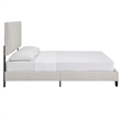 iNSPIRE Q Queen Size Metal Wood and Velvet Fabric Platform Bed in Cream White