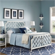 iNSPIRE Q Farmhouse Metal Geometric Mosaic Queen Bed in White