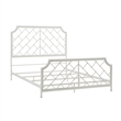 iNSPIRE Q Farmhouse Metal Geometric Mosaic Queen Bed in White