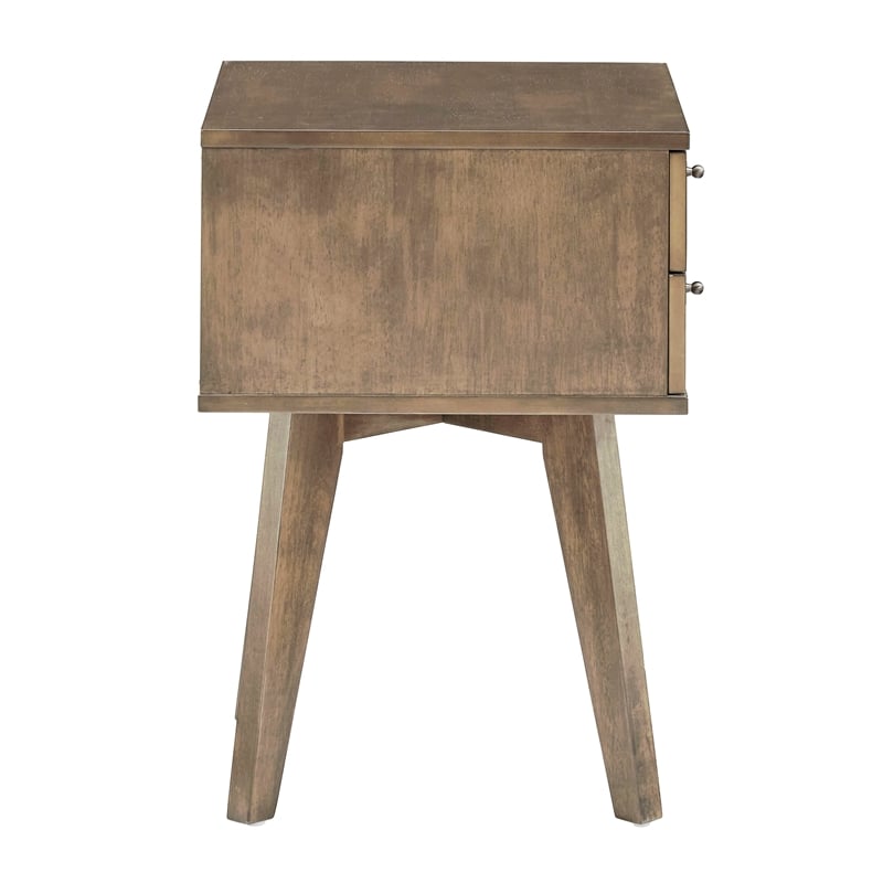 iNSPIRE Q 2-Drawer Engineered Wood Nightstand in Light Charcoal Gray