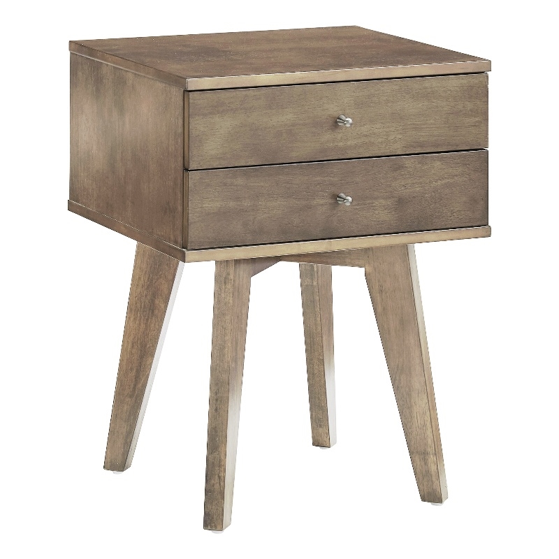 iNSPIRE Q 2-Drawer Engineered Wood Nightstand in Light Charcoal Gray