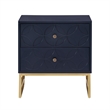 iNSPIRE Q Arched Diamond Metal and Engineered Wood End Table in Blue