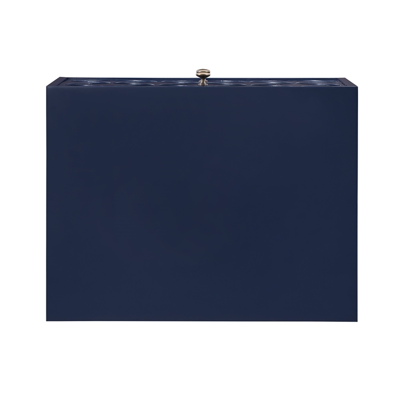 iNSPIRE Q Arched Diamond Metal and Engineered Wood End Table in Blue