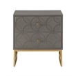 iNSPIRE Q Arched Diamond Metal and Engineered Wood End Table in Gray