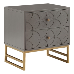 iNSPIRE Q Arched Diamond Metal and Engineered Wood End Table in Gray
