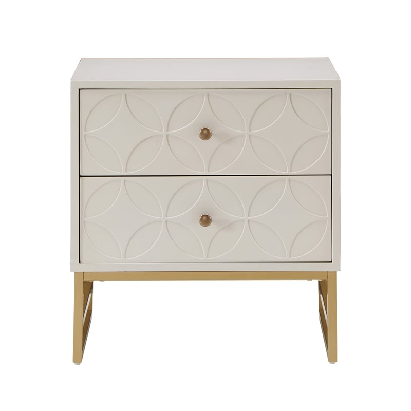 iNSPIRE Q Arched Diamond Metal and Engineered Wood End Table in White