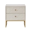 iNSPIRE Q Arched Diamond Metal and Engineered Wood End Table in White