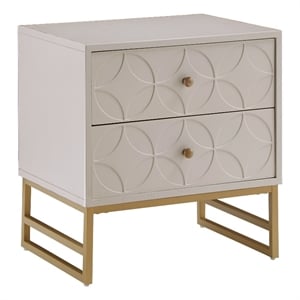 iNSPIRE Q Arched Diamond Metal and Engineered Wood End Table in White