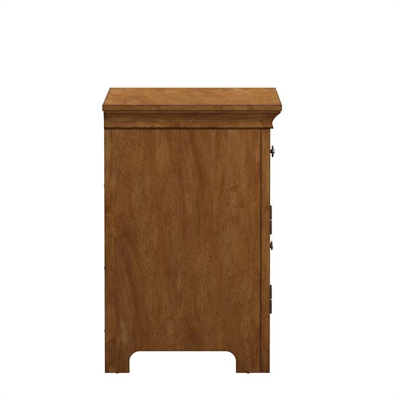 iNSPIRE Q 1-Drawer Wood Cupboard Nightstand with Charging Station in Oak