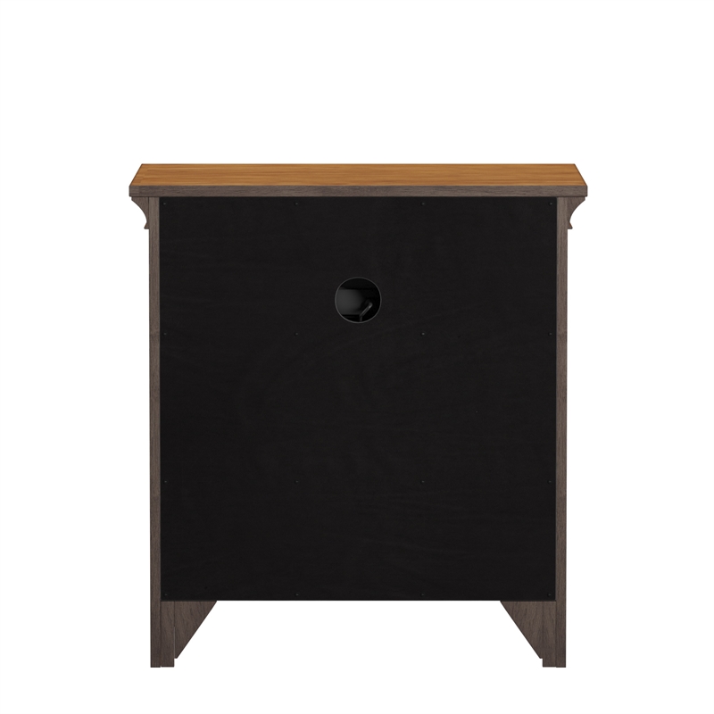 iNSPIRE Q 1-Drawer Wood Cupboard Nightstand with Charging Station in Oak