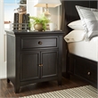 iNSPIRE Q 1-Drawer Wood Cupboard Nightstand with Charging Station in Black