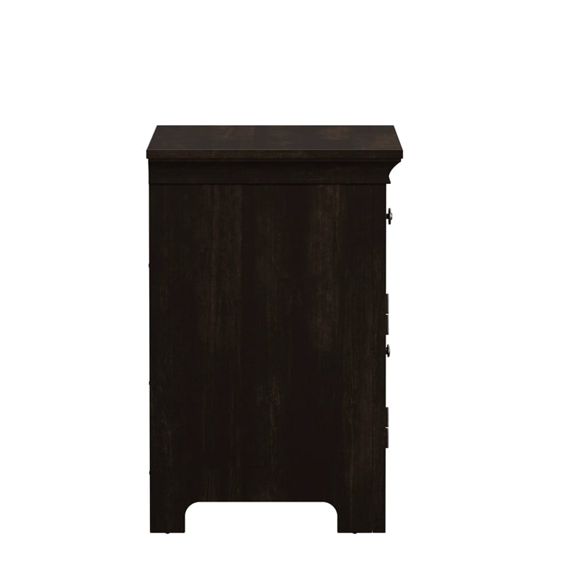 iNSPIRE Q 1-Drawer Wood Cupboard Nightstand with Charging Station in Black