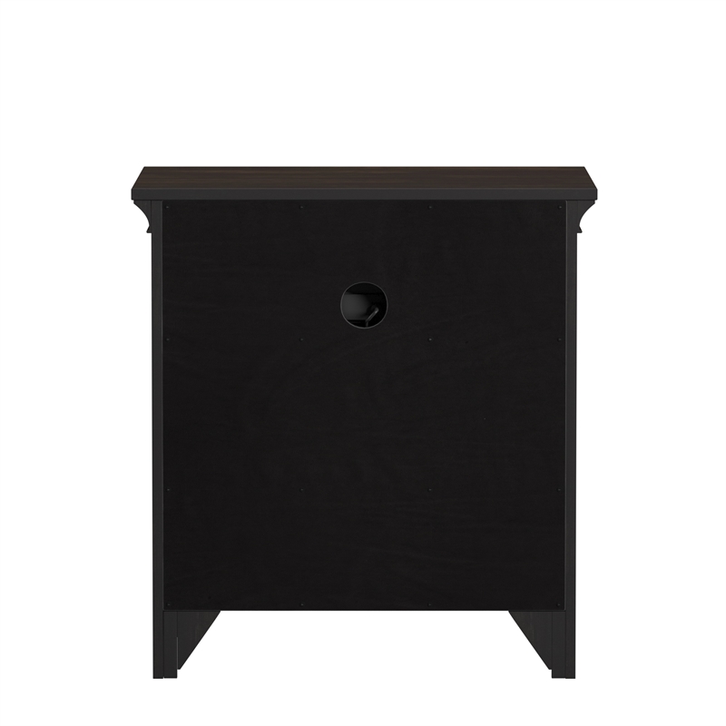 iNSPIRE Q 1-Drawer Wood Cupboard Nightstand with Charging Station in Black