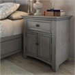 iNSPIRE Q 1-Drawer Wood Cupboard Nightstand with Charging Station in Gray