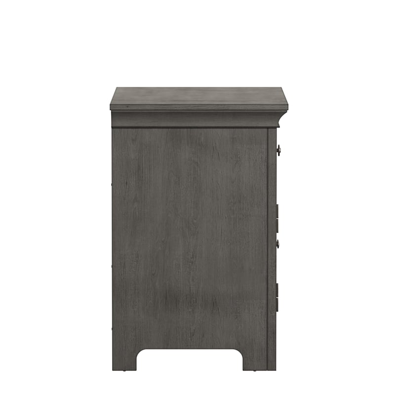 iNSPIRE Q 1-Drawer Wood Cupboard Nightstand with Charging Station in Gray