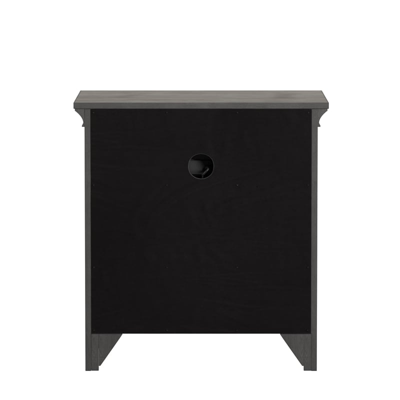 iNSPIRE Q 1-Drawer Wood Cupboard Nightstand with Charging Station in Gray