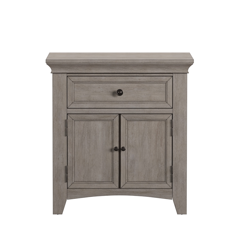 iNSPIRE Q 1-Drawer Wood Cupboard Nightstand with Charging Station in White