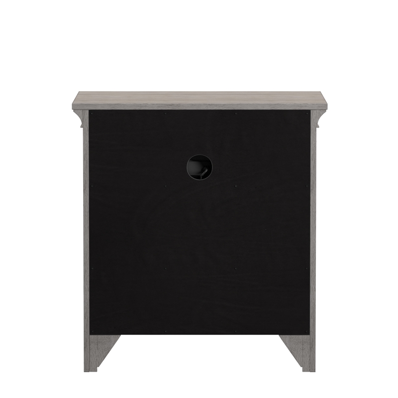 iNSPIRE Q 1-Drawer Wood Cupboard Nightstand with Charging Station in White
