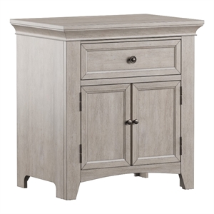 iNSPIRE Q 1-Drawer Wood Cupboard Nightstand with Charging Station in White