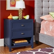 iNSPIRE Q 2-Drawer Solid Wood and Engineered Wood Nightstand in Twilight Blue