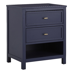 iNSPIRE Q 2-Drawer Solid Wood and Engineered Wood Nightstand in Twilight Blue