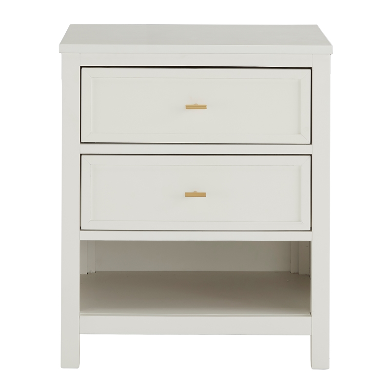 iNSPIRE Q 2-Drawer Solid Wood and Engineered Wood Nightstand in White