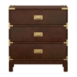 iNSPIRE Q 3-Drawer Solid Wood and Engineered Wood Accent Nightstand in Brown
