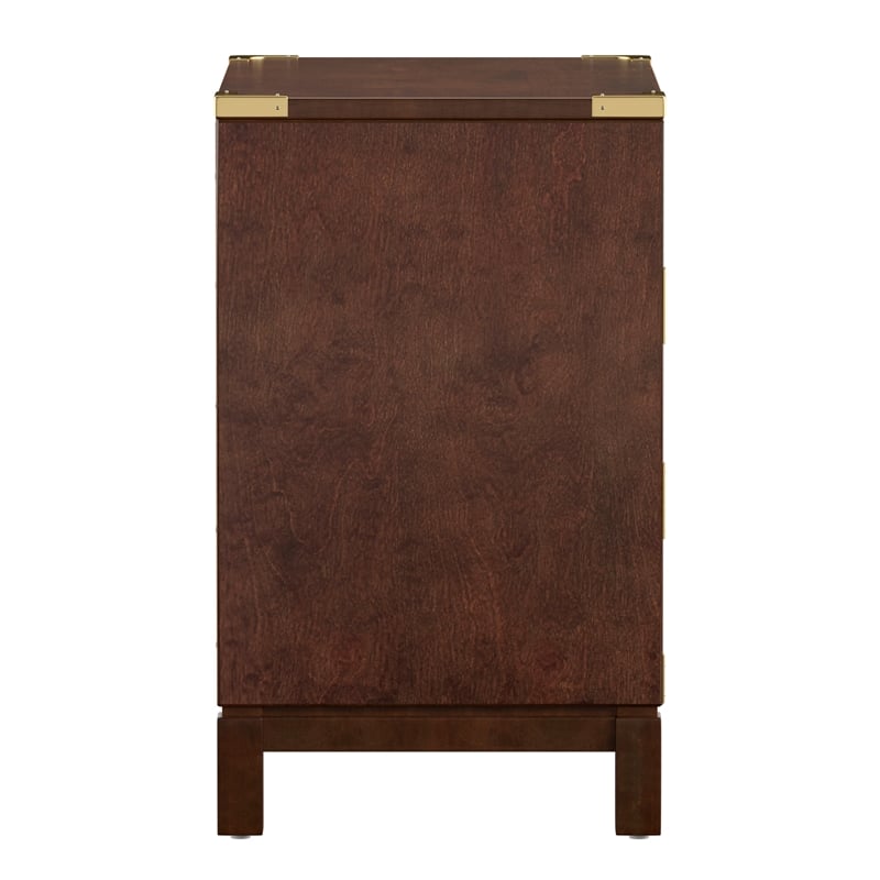 iNSPIRE Q 3-Drawer Solid Wood and Engineered Wood Accent Nightstand in Brown