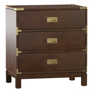 iNSPIRE Q 3-Drawer Solid Wood and Engineered Wood Accent Nightstand in Brown