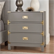 iNSPIRE Q 3-Drawer Solid Wood and Engineered Wood Accent Nightstand - Frost Gray