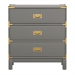 iNSPIRE Q 3-Drawer Solid Wood and Engineered Wood Accent Nightstand - Frost Gray