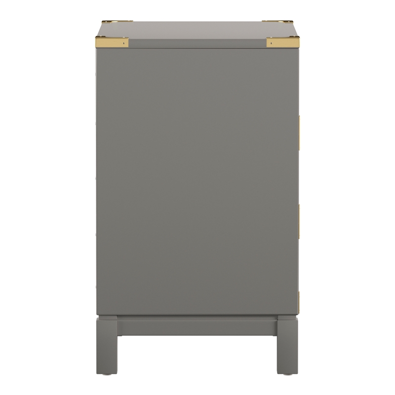 iNSPIRE Q 3-Drawer Solid Wood and Engineered Wood Accent Nightstand - Frost Gray