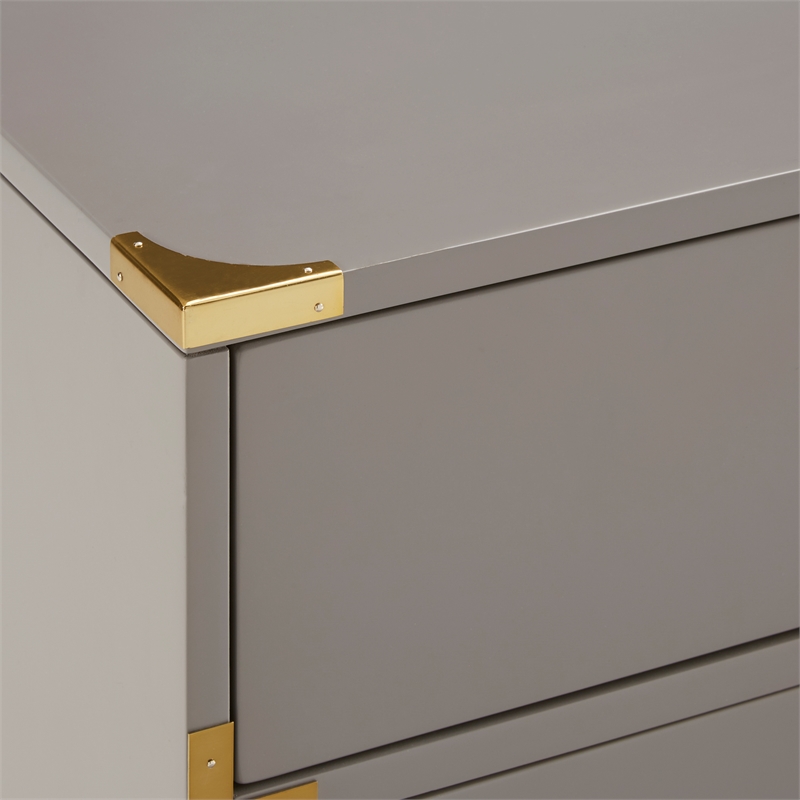 iNSPIRE Q 3-Drawer Solid Wood and Engineered Wood Accent Nightstand - Frost Gray