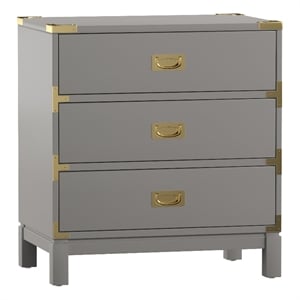 iNSPIRE Q 3-Drawer Solid Wood and Engineered Wood Accent Nightstand - Frost Gray