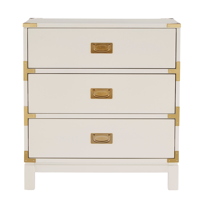 iNSPIRE Q 3-Drawer Solid Wood and Engineered Wood Accent Nightstand in White