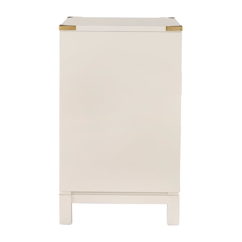 iNSPIRE Q 3-Drawer Solid Wood and Engineered Wood Accent Nightstand in White