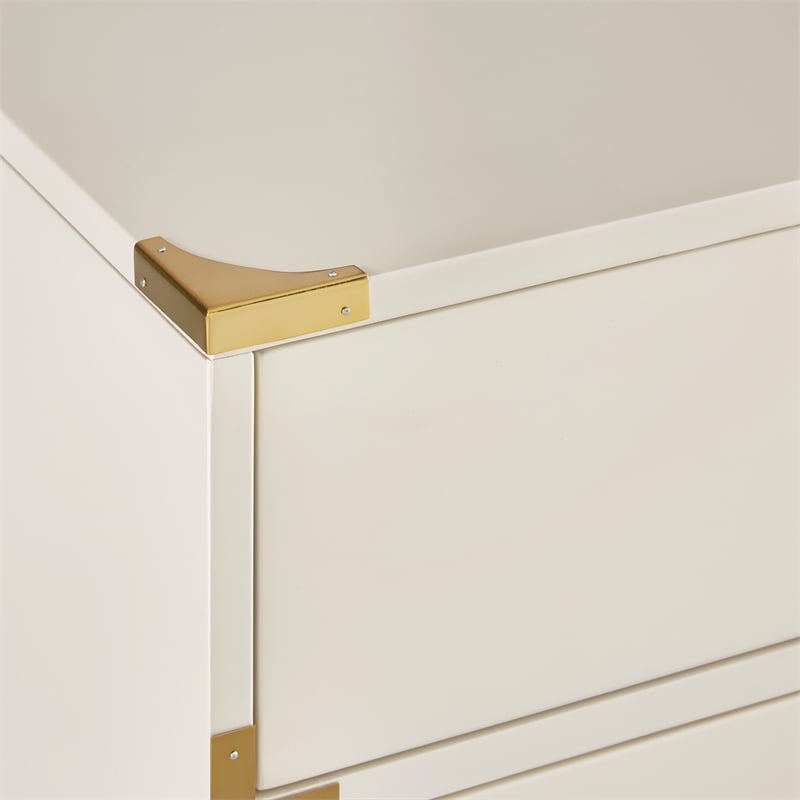 iNSPIRE Q 3-Drawer Solid Wood and Engineered Wood Accent Nightstand in White