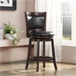 iNSPIRE Q Panel Back PU Swivel Wood Counter Height Stool in Black/Cherry