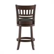 iNSPIRE Q Lattice Back PU Swivel Wood Counter Height Stool in Black/Dark Cherry