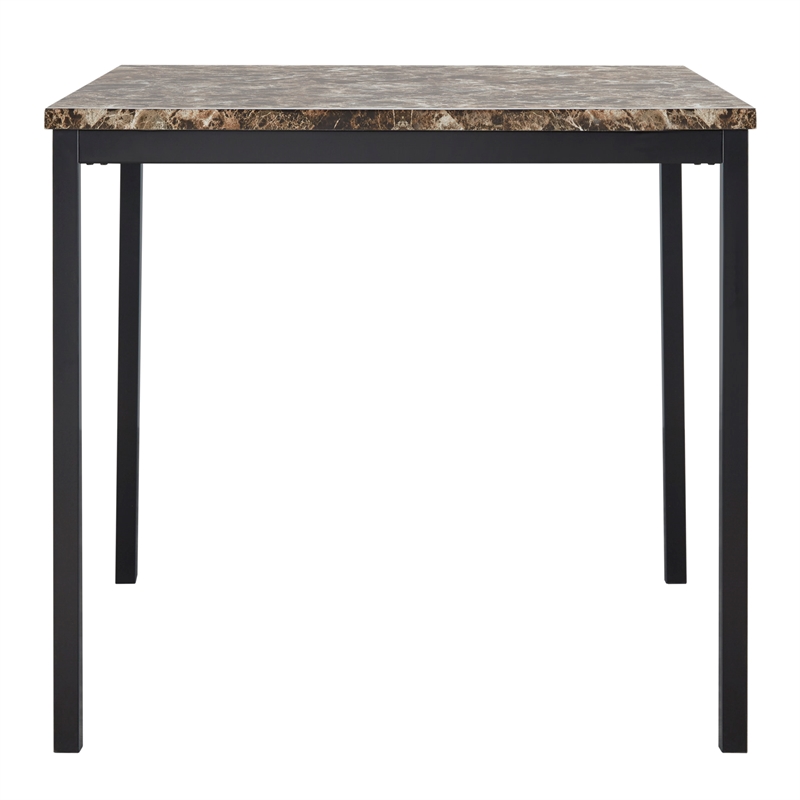 iNSPIRE Q Faux Marble Top and Metal Counter Height Dining Table in Black Finish