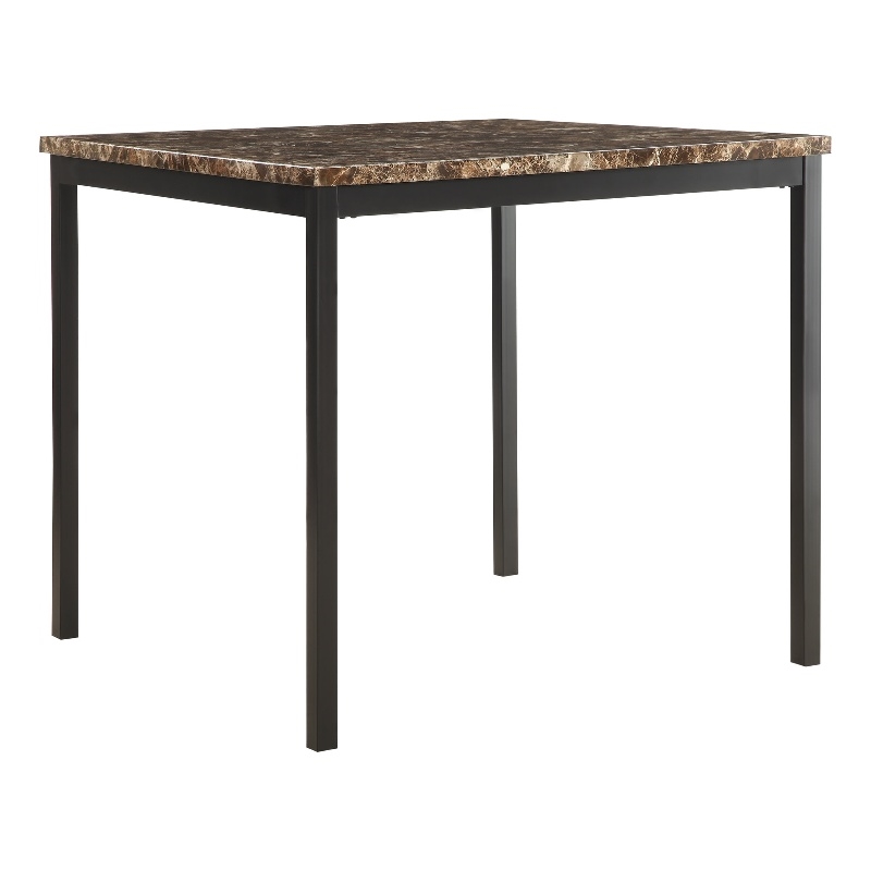 iNSPIRE Q Faux Marble Top and Metal Counter Height Dining Table in Black Finish