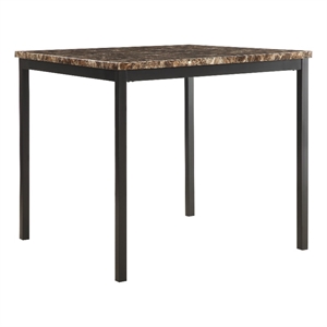 iNSPIRE Q Faux Marble Top and Metal Counter Height Dining Table in Black Finish
