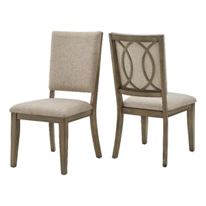 iNSPIRE Q Fabric Wood Dining Chairs in Antique Taupe/Beige (Set of 2)