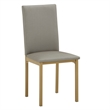 iNSPIRE Q Metal PU Upholstered Dining Chairs in Gray/Gold Finish (Set of 4)