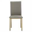 iNSPIRE Q Metal PU Upholstered Dining Chairs in Gray/Gold Finish (Set of 4)