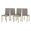 iNSPIRE Q Metal PU Upholstered Dining Chairs in Gray/Gold Finish (Set of 4)