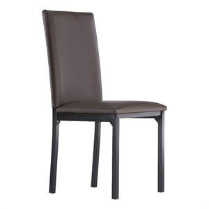 iNSPIRE Q Metal PU Upholstered Dining Chairs in Brown/Black Finish (Set of 2)