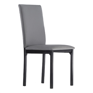 iNSPIRE Q Metal PU Upholstered Dining Chairs in Gray/Black Finish (Set of 2)