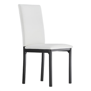 iNSPIRE Q Metal PU Upholstered Dining Chairs in White/Black Finish (Set of 2)
