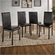 iNSPIRE Q Metal PU Upholstered Dining Chairs in Black/Dark Brown (Set of 2)